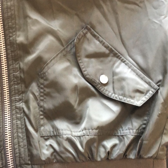 Free People Bomber Flight Jacket Olive Green Pockets Lightweight Size XS Coat - Picture 10 of 16